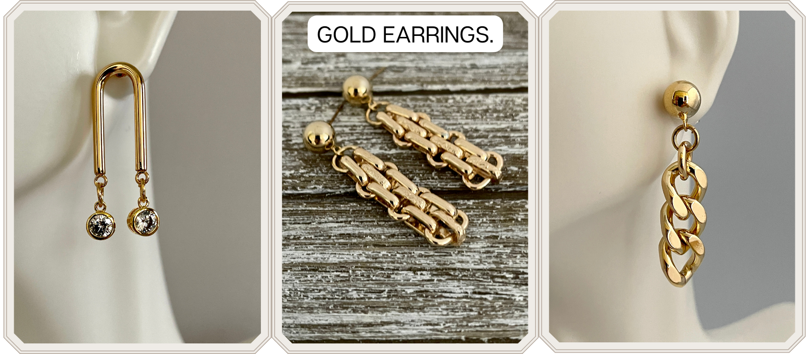 Burnished Curb Chain Drop Earring