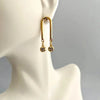 Gold Cubic Zirconia Earring- Chandelier Earring-Dangle Earrings-Polished 14k Plated Plated