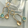 Gold Crystal Earrings- Chandelier Earring-Dangle Earrings-Polished 14k Plated Plated Vanessadesigns4u