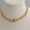Gold Miami Cuban Necklace-Thick Chunky Chain-Swivel Lock Clasp-Gold Spring Gate Clasp-Statement Necklace