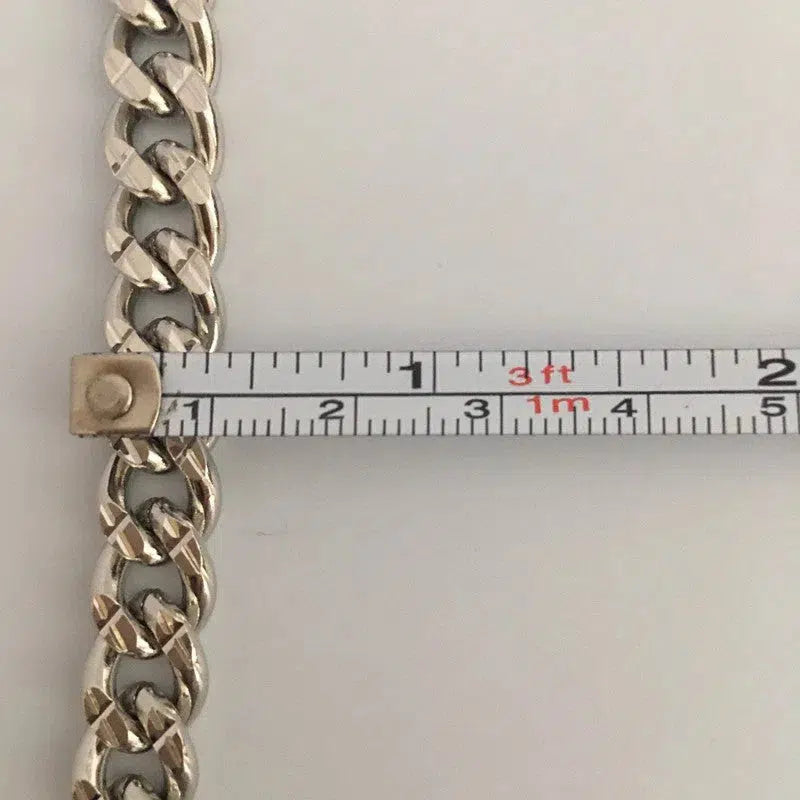 Silver Chunky Chain Necklace-Miami Cuban Chain-Thick Curb Chain Necklace-Biker Chain Choker-Swivel Spring Lock Clasp- Gift For Her