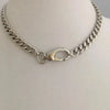 Silver Chunky Chain Necklace-Miami Cuban Chain-Thick Curb Chain Necklace-Biker Chain Choker-Swivel Spring Lock Clasp- Gift For Her