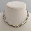 Silver Chunky Chain Necklace-Miami Cuban Chain-Thick Curb Chain Necklace-Biker Chain Choker-Swivel Spring Lock Clasp- Gift For Her