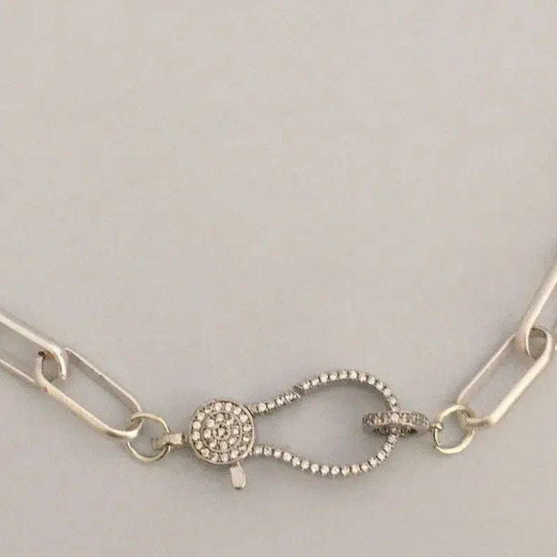 SAFETY PIN front clasp necklace in sterling silver -- wear by