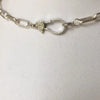 Silver Carabiner Choker Chain-Matte Paperclip Chain Necklace-Pave Lobster Clasp-Matte Silver Chain Necklace-Paperclip Link Chain