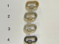 Chunky Multilink Silver Chain Necklace – Pave Carabiner Clasp