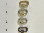 Chunky Multilink Silver Chain Necklace – Pave Carabiner Clasp