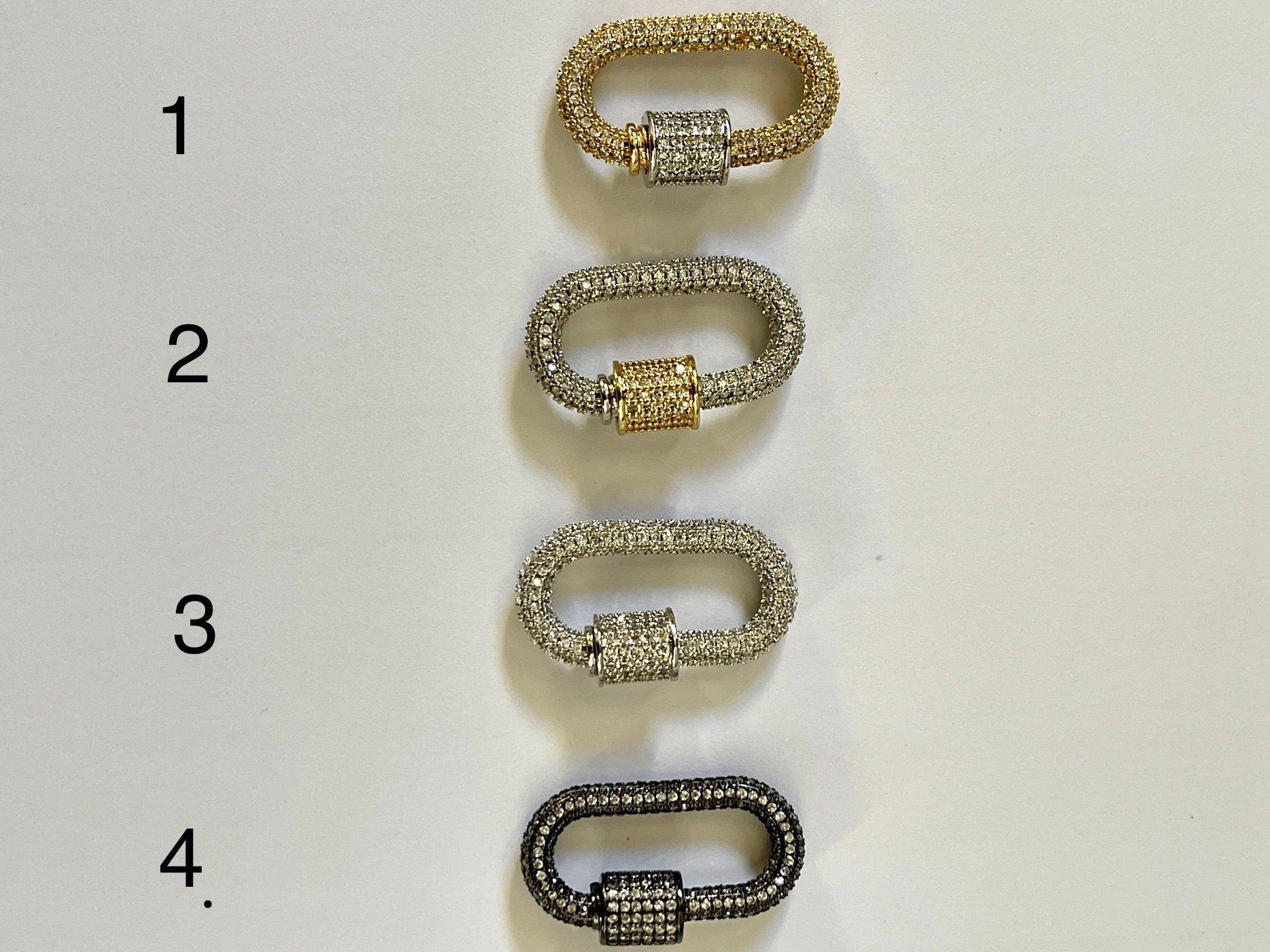 Chunky Multilink Silver Chain Necklace – Pave Carabiner Clasp