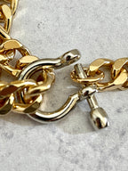 Gold Miami Cuban Chain Necklace – Chunky Double Strand, Shackle Clasp