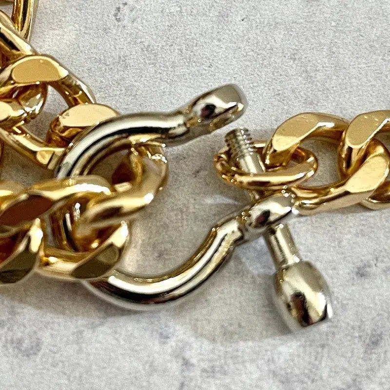 Gold Miami Cuban Chain Necklace-Thick Chunky Chain-Double Layer Cuban Chain-Shackle Clasp- 3 Color Choice Shackle-Unique Design-Gift For Her