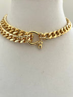 Gold Miami Cuban Chain Necklace – Chunky Double Strand, Shackle Clasp