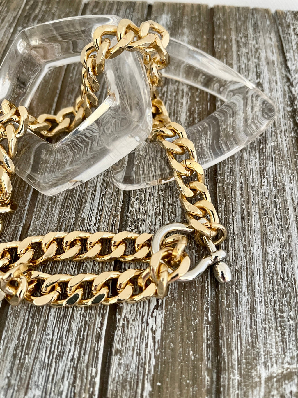 Gold Miami Cuban Chain Necklace – Chunky Double Strand, Shackle Clasp