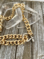 Gold Miami Cuban Chain Necklace – Chunky Double Strand, Shackle Clasp