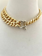 Gold Miami Cuban Chain Necklace – Chunky Double Strand, Shackle Clasp