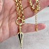 Gold Belcher Rolo Chain Necklace-Micro Pave Gold CZ Arrow Pendant -Lobster Clasp-Layering Necklace-Gift for her