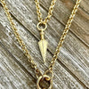 Gold Belcher Rolo Chain Necklace-Micro Pave Gold CZ Arrow Pendant -Lobster Clasp-Layering Necklace-Gift for her
