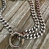 Chunky Silver Miami Cuban Chain Necklace-Thick Chunky Chain-Double Layer Cuban Chain-Round Spring Lock Clasp-Unique Design-Gift For Her