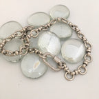 Pave Carabiner Necklace, Satin Silver, Worn Gold, Brass Cable Chain, Screw Lock Clasp
