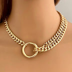 Chunky Gold Miami Cuban Chain Necklace-Thick Chunky Chain-Double Layer
