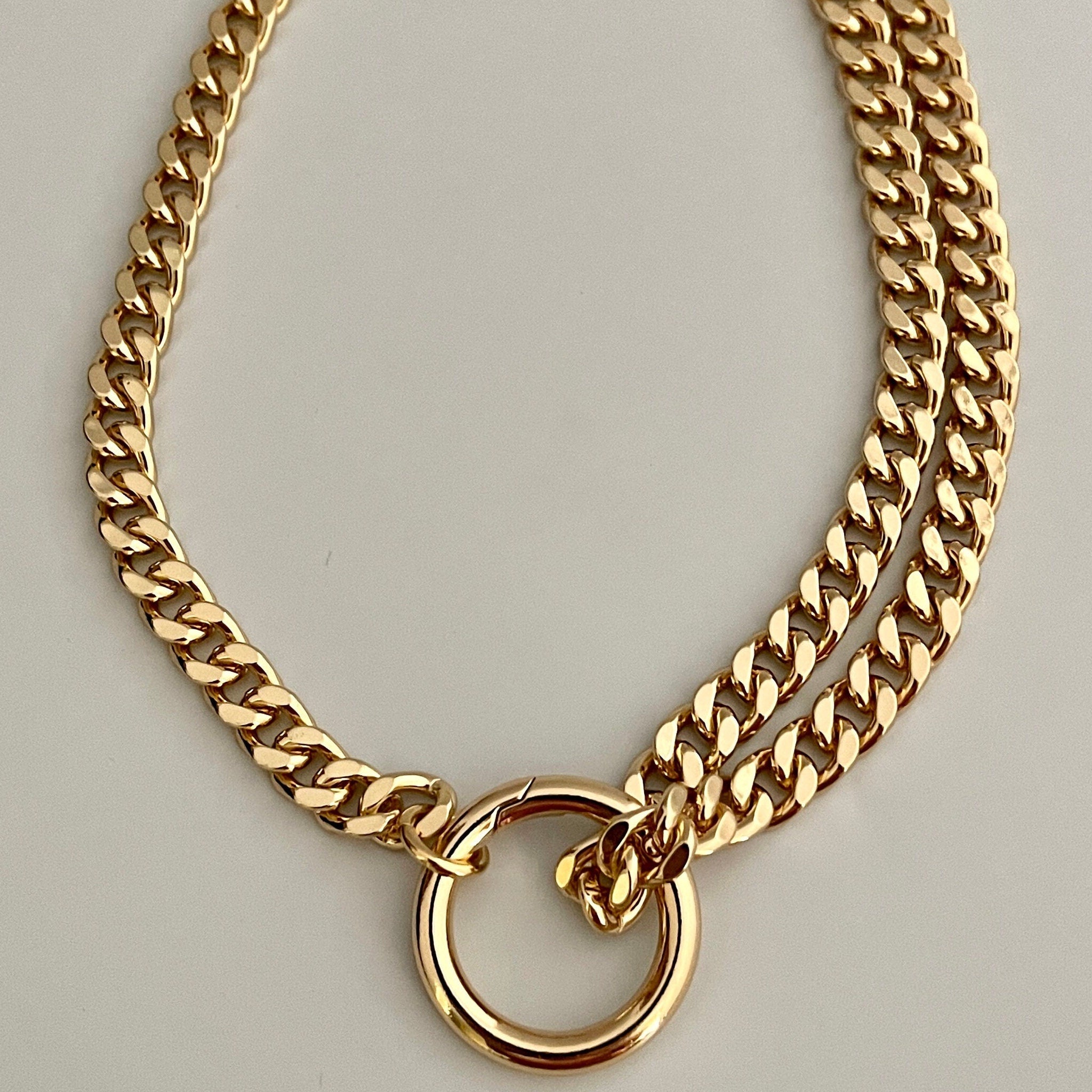 Chunky Gold Miami Cuban Chain Necklace-Thick Chunky Chain-Double Layer