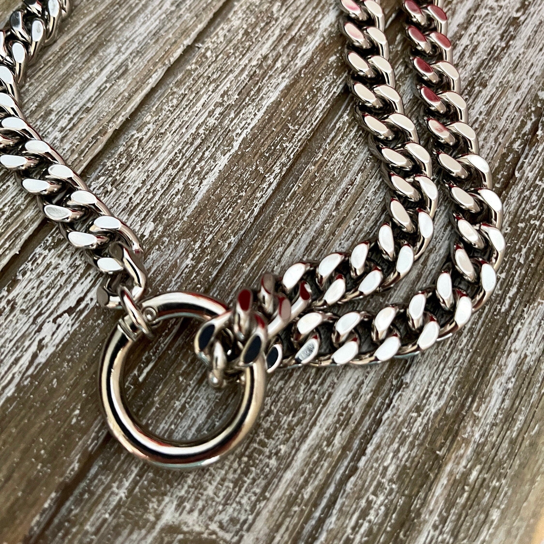 Chunky Silver Miami Cuban Chain Necklace, Double Strand