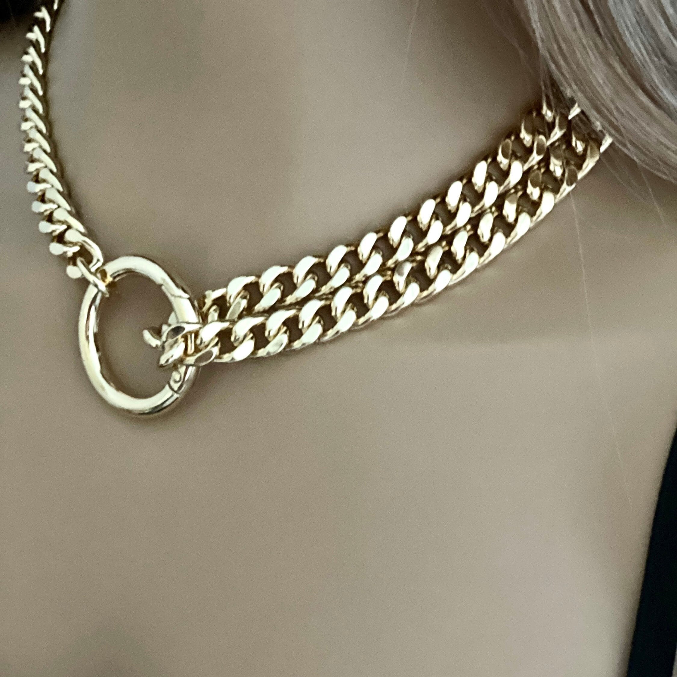 Chunky Gold Miami Cuban Chain Necklace-Thick Chunky Chain-Double Layer