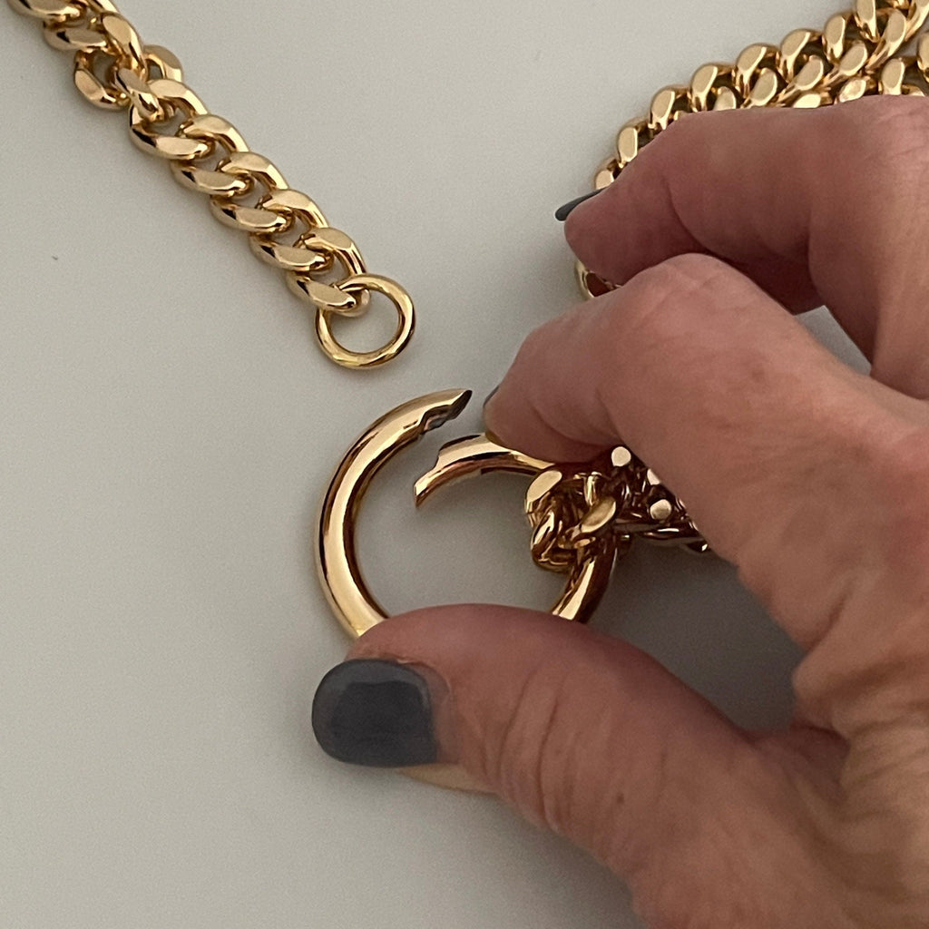 Chunky Gold Miami Cuban Chain Necklace - Double Layer, Round Lock