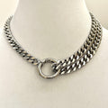 Chunky Silver Miami Cuban Chain Necklace, Double Strand