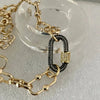 Gold Carabiner Necklace-Chunky Worn Gold Cable Chain-Gold Cubic Zirconia Clasp-Pave Carabiner Clasp-Screw Lock Clasp-Gift For Her