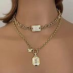 Gold Rolo Chain Necklace-Baguette CZ Shell Pearl Pendant-CZ Butterfly Charm-Delicate Chain-Lobster Clasp-Adjustable Length-Gift for her