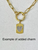 Gold or Silver Paperclip Layering Necklace-Custom Charm Necklace-2 Size Clasps Included-Chunky Necklace-Wrap Bracelet-Gift For Her