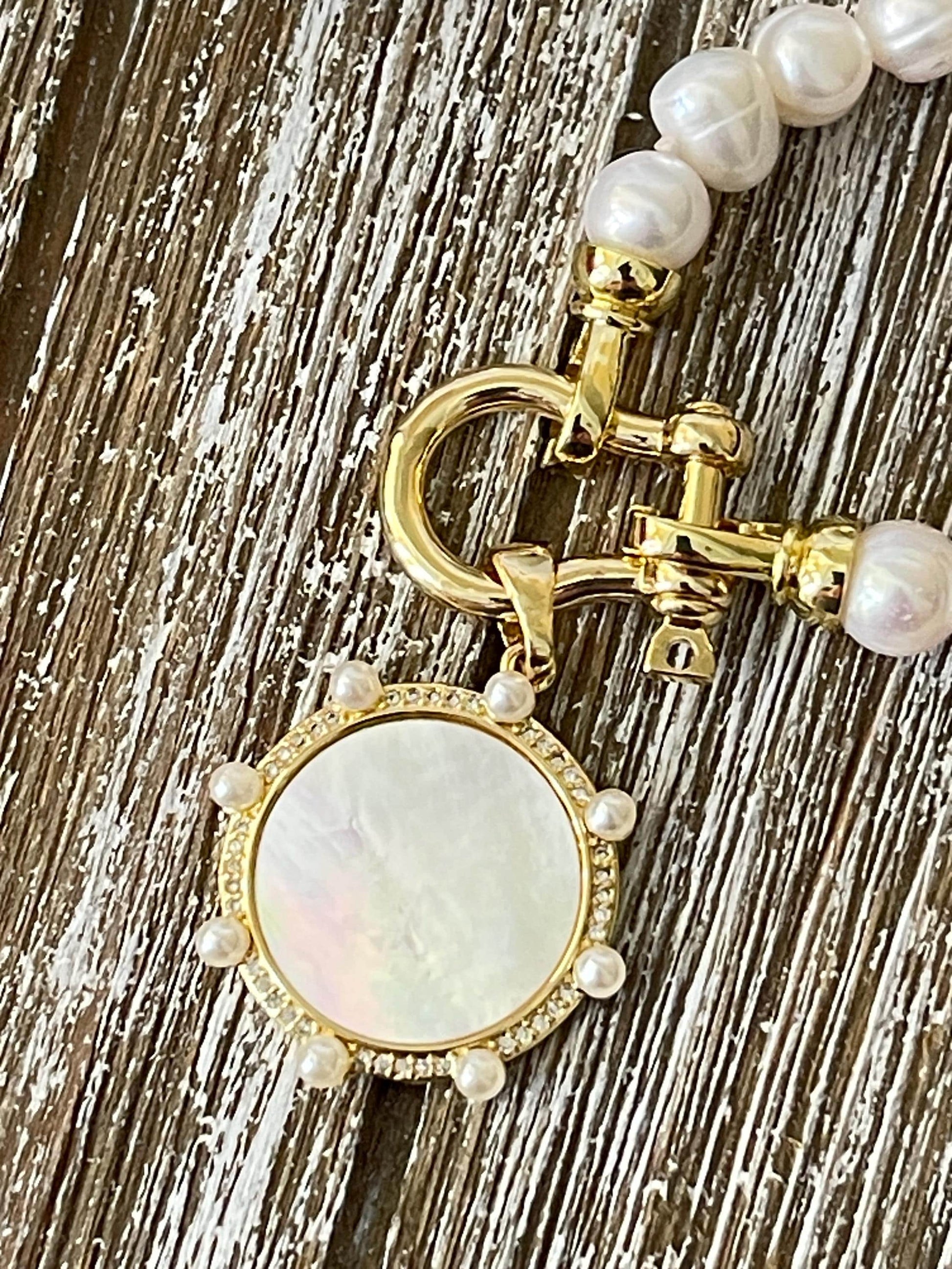 Fresh Water Pearl Necklace-Hand Knotted Necklace-Gold-Shackle Clasp- Fold Over Snap Clasps-16ins-18ins-20ins-Gift For Her