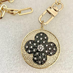 Gold Paperclip Chain Necklace-Large CZ Micro Pave Clover Pendant-Cubic Zirconia Clover Medallion-Gold Spring Lock Clasp- Aesthetic Necklace