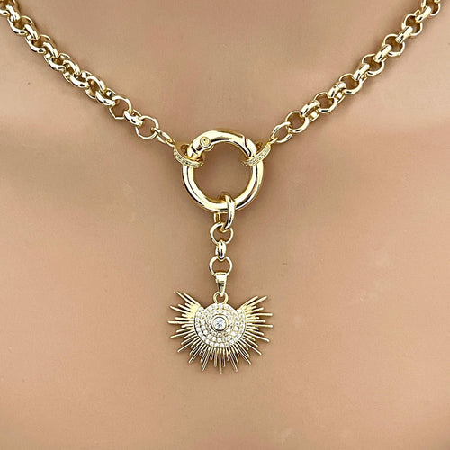 Custom Gold Layering Charm Necklace-Rolo Chain-Choose Your Pendant -Mix And Match Necklace-Gift For Her