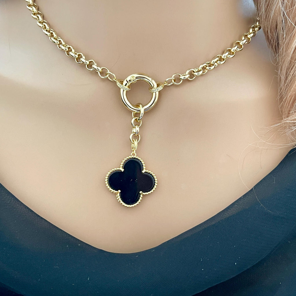 Custom Gold Layering Charm Necklace-Rolo Chain-Choose Your Pendant -Mix And Match Necklace-Gift For Her