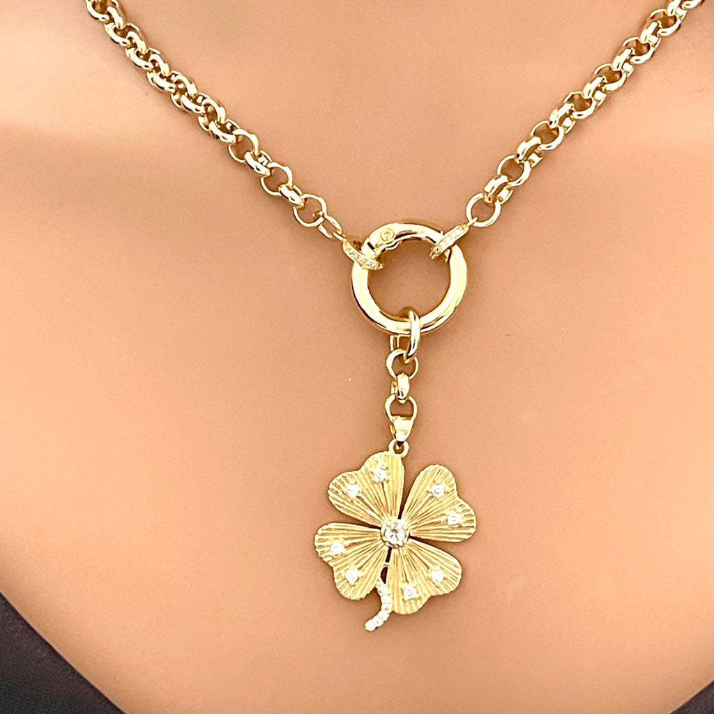 Custom Gold Layering Charm Necklace-Rolo Chain-Choose Your Pendant -Mix And Match Necklace-Gift For Her