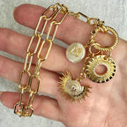 Gold Charm Necklace/Carabiner Gold Chain