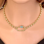 Gold Charm Necklace/Carabiner Gold Chain