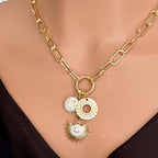 Gold Charm Necklace/Carabiner Gold Chain