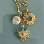 Gold Charm Necklace/Carabiner Gold Chain