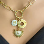 Gold Charm Necklace/Carabiner Gold Chain