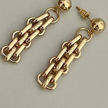 Gold Chain Earring-Drop Dangle Earring -Multi Link Earring-Chain Earrings-Chunky Earrings-Chandelier Statement Earring