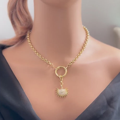 Custom Gold Layering Charm Necklace-Rolo Chain-Choose Your Pendant -Mix And Match Necklace-Gift For Her