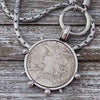 Medallion Coin Necklace-Snake Chain-Reproduction French Coin-Art Deco Jewelry-Madagascar Coin-Boa Design Chain