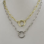 Gold or Silver Paperclip Layering Necklace-Custom Charm Necklace-2 Size Clasps Included-Chunky Necklace-Wrap Bracelet-Gift For Her