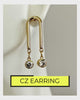 Gold Cubic Zirconia Earring- Chandelier Earring-Dangle Earrings-Polished 14k Plated Plated
